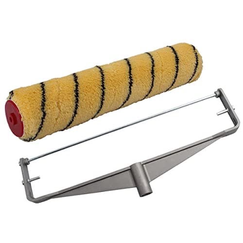 Image of 12" Inch Medium Pile Woven Roller Paint Sleeves + Metal Double Arm Frame Home Improvement DIY Repair Painting