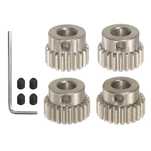 Image of sourcing map 48P 7075 Aluminum Pinion Motor Gear Set 4pcs 20T 21T 22T 23T Fit 5mm RC Motor Shaft 48 Pitch Gears for RC Car, with Hex Key