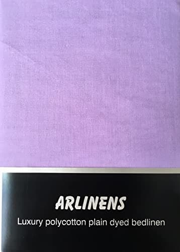 Image of Flat Sheet Plain Dyed Polycotton Bedsheet Super Soft Easy-Care Bedlinen Non-iron Flat Sheets/Top Sheets in Single-Double-King-Super king (Lilac, Single)
