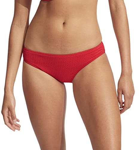 Image of Seafolly Women's Standard Hipster Full Coverage Bikini Bottom Swimsuit, Sea Dive Chilli Red, 4