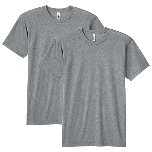Image of American Apparel Unisex's Tri-Blend Track T-Shirt, Style Gtr401, Athletic Grey (2-Pack), Medium (Pack of 2)