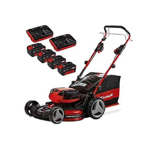 Image of Einhell 36V Cordless Lawnmower With Battery (x4) and Twin-Charger (x2),Power X-Change, 47cm Cutting Width, 75L Grass Box, 6 Cutting Heights 3413200