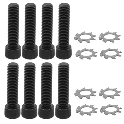 Image of VGOL 8 Pieces 1/4”-28 Socket Head Cap Replacement Screw Compatible with A2 AR Gripand with Stainless Steel Star Lock Washer Black