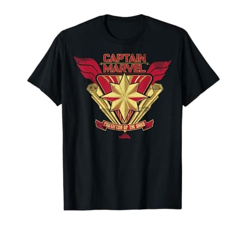 Image of Marvel Captain Marvel Protector Of The Skies Star T-Shirt