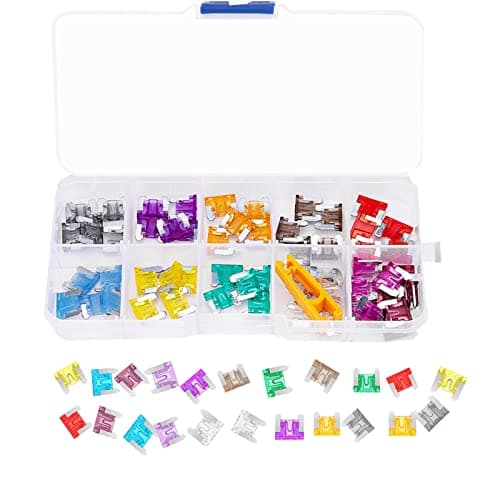 Image of Micro Mini Car Blade Fuses, Car Fuses Assorted Auto Car Replacement Kit 2A 3A 5A 7.5A 10A 15A 20A 25A 30A 35A 40A with 1 Storage Case and 1 Fuse Clip (Micro fuse)