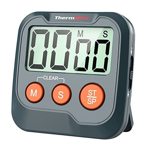 Image of ThermoPro TM03W Kitchen Timer Digital Cooking Timer with Large LCD Display Big Digits Alarm Volume Adjustable Timer Clock Multifunctional Countdown Timer