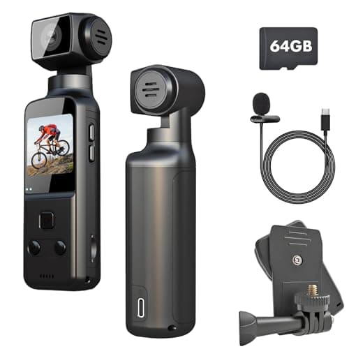 Image of 4k Vlogging Camera, Equipped with A 64gb Memory Card Pov Camera, Body Cameras with Audio and Video, Rotates 270°Pov Pro 4k, Suitable for Outdoor Sports, Cycling, Travelling, Activities and Video Shoot