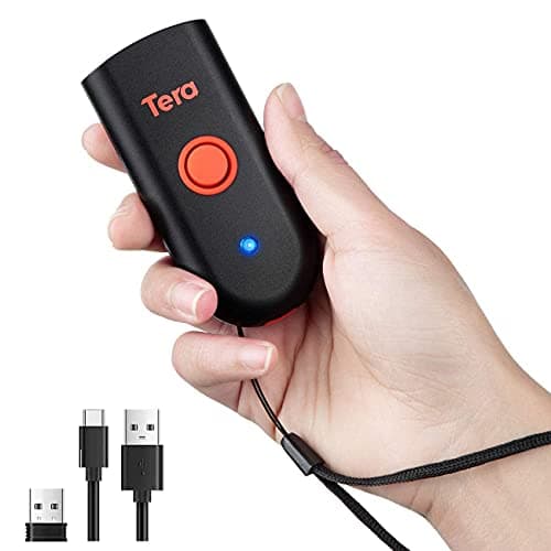 Image of Tera Mini 1D 2D QR Bluetooth Barcode Scanner Wireless Portable 1D USB Wired Bar Code Reader 3 in 1 2.4G Wireless & USB Wired & Bluetooth Pocket Barcode Reader 1200