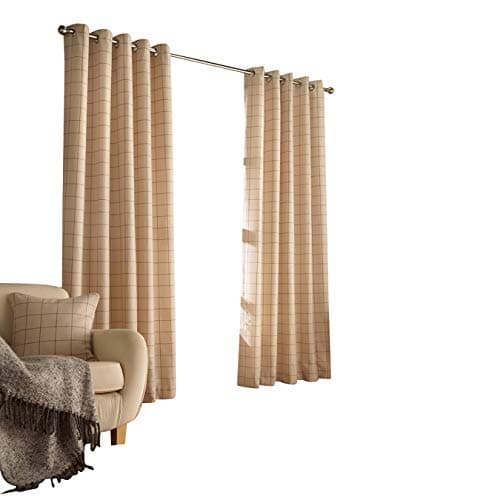 Image of Furn Ellis Ringtop Eyelet Curtains (Pair), 117cm x 137cm, Natural