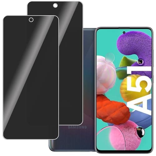 Image of KELOLIN [2 Pack Privacy Tempered Glass Screen Protector for Samsung galaxy A51, 9H Hardness, Anti-Scratch, Anti Spy Glass Screen Protector for Samsung galaxy A51