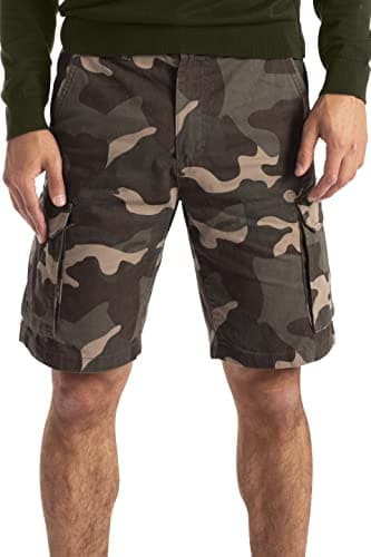 Image of Mens Army Cargo Shorts Military Camo Relaxed Casual 100% Cotton Classic Utility 6 Pockets Summer Beach Golf Flex Cargo Work Combat Work Chino Half Pants All Waist Size 32W-44W (Jungle Camo, 38)