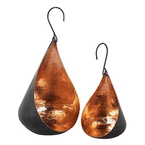 Image of Set of 2 Decorative Copper Tea Light Candle Holder Lanterns Anniversary Candle Gift
