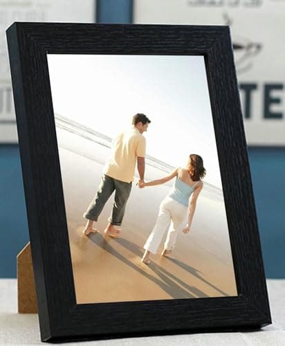 Image of Homxi Display Picture Frames 8.3x11.7 Horizontal or Vertical,MDF Rectangle Picture Frame Tabletop or Wall Photo Frame Certificate for Living Room Decorations,Black