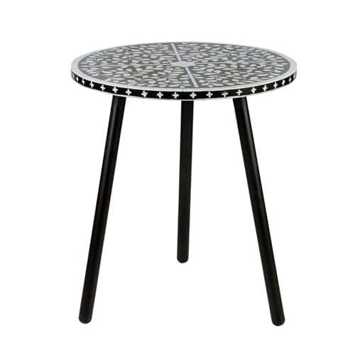 Image of Harrow Decor Bone Inlay Art Work Side Table Big size, FR- 058B, Top Dia 18''
