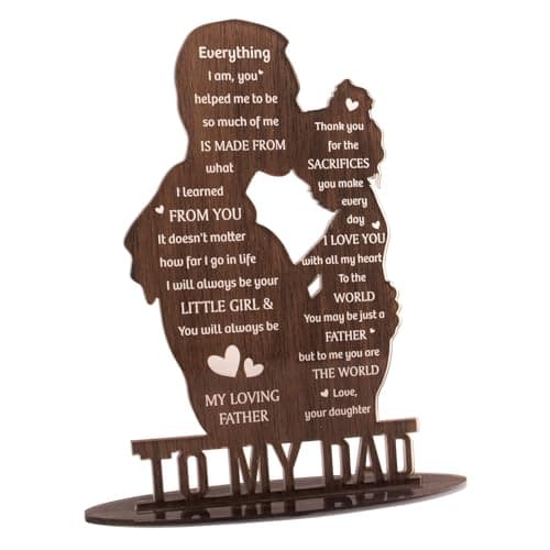 Image of Dad Gifts from Daughter Dad Birthday Gifts Acrylic To My Dad Fathers Day Presents for Dad My Loving Father Plaques for Birthday Christmas (Dad Gift from Daughter)