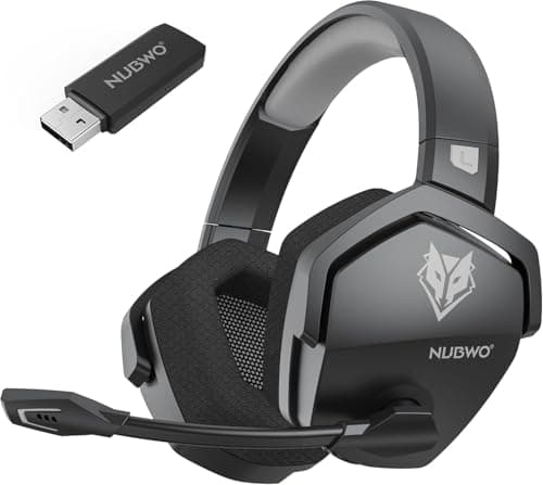 Image of NUBWO Wireless Gaming Headset with Mic for Ps5 Ps4 PC, Zero Interference, 100-Hour Battery All-Day Play, 23ms Sync​ for Fortnite & Call of Duty/FPS Gamers, Triple Mode All Devices Compatible - Grey