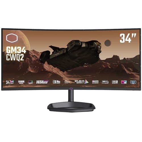 Image of Cooler Master GM34-CWQ2 34" Curved Gaming Monitor - 1500R UWQHD (3440x1440), 165Hz, 0.5ms MPRT, VA Panel, FreeSync Premium, 95% DCI-P3 Quantum Dot, HDR 400, 3-Way Stand, DP 1.4, HDMI 2.0, USB Type-C