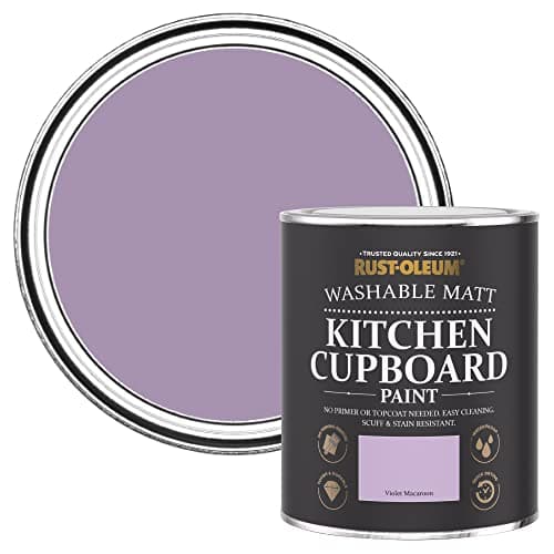 Image of Rust-Oleum Purple Kitchen Cupboard Paint in Matt Finish - Violet Macaroon 750ml