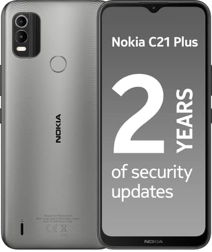 Image of Nokia C21 Plus Smartphone with 6.5" HD+ Display, Toughened Glass, 2-Day Battery Life, 13MP Dual-Camera with HDR, Panorama & Beautification, Clean OS, 2 Years Security Updates, Dual-Sim - Grey