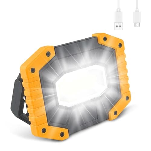 Image of flintronic 30W LED Work Light Rechargeable COB Floodlight Waterproof Camping Lights, 2000LM Super Bright Security Lights Outdoor for Garage Hiking Fishing Emergency
