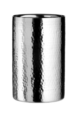 Image of Premier Housewares Wine Cooler - Hammered Stainless Steel, H20 x W12 x D12cm, Red
