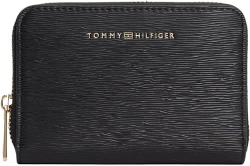 Image of Tommy Hilfiger Women's Th Modern Compact Za AW0AW18487 Zip Around Wallet, Black (Black), One Size