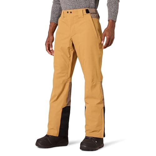 Image of Amazon Essentials Men's Waterproof Insulated Ski Pant, Black Gold Color Block, Medium