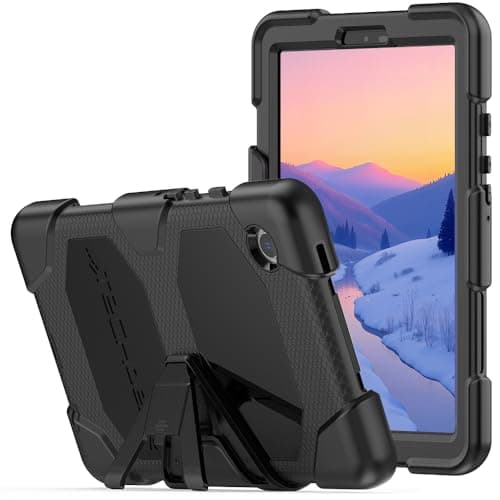 Image of TECHGEAR G-SHOCK Case Fits Samsung Galaxy Tab A9 8.7" 2023 (SM-X110 / SM-X115) Tough Rugged HEAVY DUTY Armour Shockproof Impact Survival Case with Stand, Kids Schools Builders Workman -BLACK