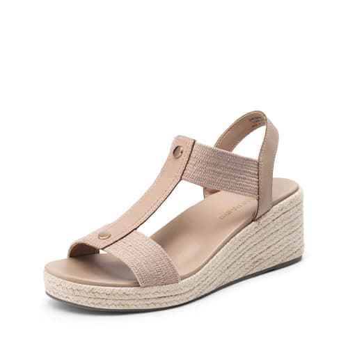 Image of DREAM PAIRS Women's Wedges Sandals - Classic Comfort,Size 6,Nude,SDWS26006W