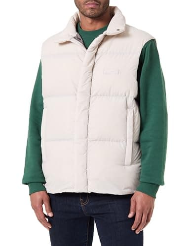 Image of Armani Exchange Men's Cross Gender, Zip Closure Logo Patch Down Waistcoat, Wind Chime, XS