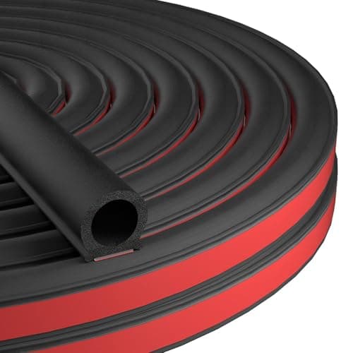 Image of Jobon Car Door Seal Automotive Weather Stripping - Self Adhesive Rubber Seal Strip, D-Shape Car Door Soundproofing Weatherstripping, Car Door Rubber Sealing Strip for Truck Hood (10*10mm, 300CM/10Ft)