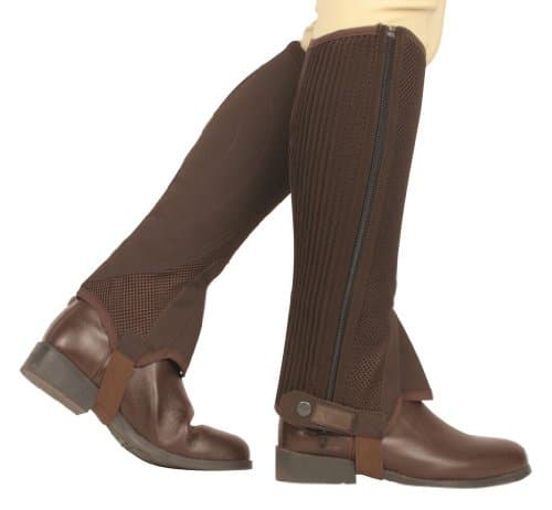 Image of Dublin Easycare Adults Half Chaps: Brown: Medium