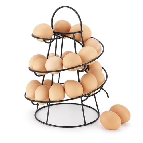 Image of Spiral Egg Skelter Dispenser Rack Metal Storage Holder Display Countertop,Space-Saving Storage In The Kitchen