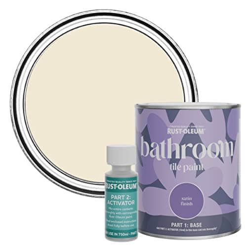 Image of Rust-Oleum Beige Water-Resistant Bathroom Tile Paint in Satin Finish - Quarry Lime 750ml