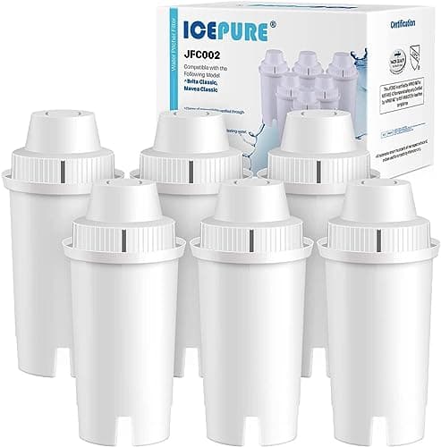 Image of ICEPURE Water Filter Cartridges Compatible with Brita Classic Filter Jugs, Brita Jugs and Dispensers, Classic OB03, Everyday, UltraMax, Metro+, XL, Mavea 107007 35557,6 Pieces