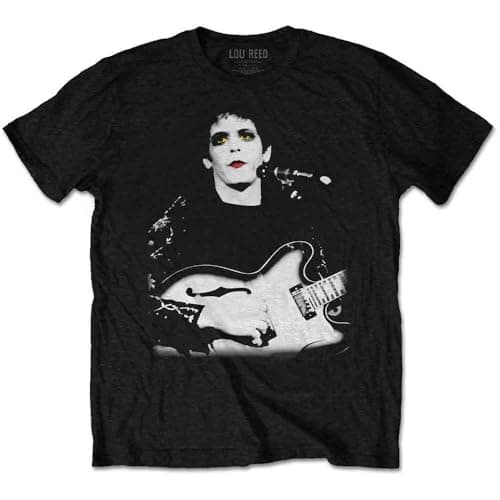 Image of Lou Reed Unisex Adult Bleached Photograph Cotton T-Shirt (M) (Black)