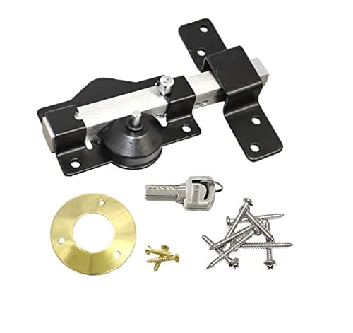 Image of Haven Heritage ® 50mm or 70mm Long Throw Gate Lock Single or Double Locking from one Side or Both, gate Locks for Wooden Gates 5 Keys Stainless Steel (70mm Single Locking (from one Side))