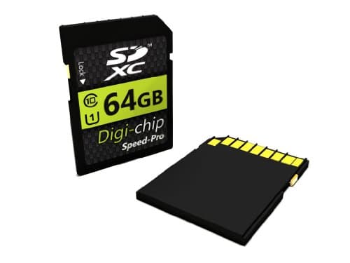 Image of Digi-Chip 64GB CLASS 10 SDXC Memory Card for Pentax Optio VS20, WG-2, LS465, K-01, K-30, X-5, K-5 Iis, Q10, K-5 II, MX-1, WG-10, WG-3, Efina, K-500, Q7 and K-3 Digital Camera