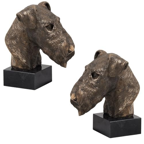 Image of Art-Dog Dog Marble Statue - Unique Edition ArtDog Collection - Handmade Cold Cast Bronze Sculpture for Dog Lovers Indoor– Dog Figurine – Statue Airedale Terrier