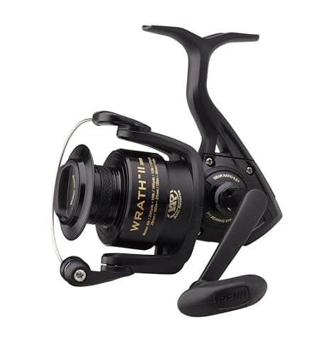 Image of PENN Wrath II Spinning Reel, Fishing Reel, Sea Fishing Reel Designed to be Versatile and Great Value for Money, Perfect for Catching Bass, Cod, Pollack, Wrasse, and Many More, Unisex, Black, 3000
