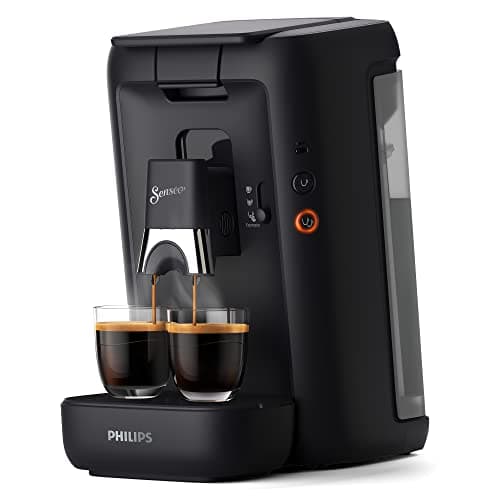 Image of Versuni Philips Senseo Maestro Coffee Pod Machine with 1.2 Litre Water Tank, Intensity Selection and Memory Function, Green Product, Colour: Black, (CSA260/61)