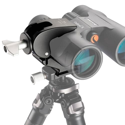 Image of Clamp Binocular Tripod Adapter – ARCA Quick Release Dovetail | 1/4"-20 & 3/8"-16 Screw Holes | Fits 26-58mm Binoculars