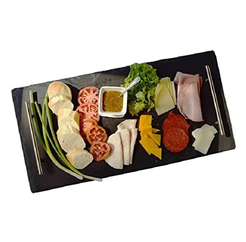Image of Slate Serving Tray/Platter with Handles for Kitchen Buffet Food Serving (Small Tray)