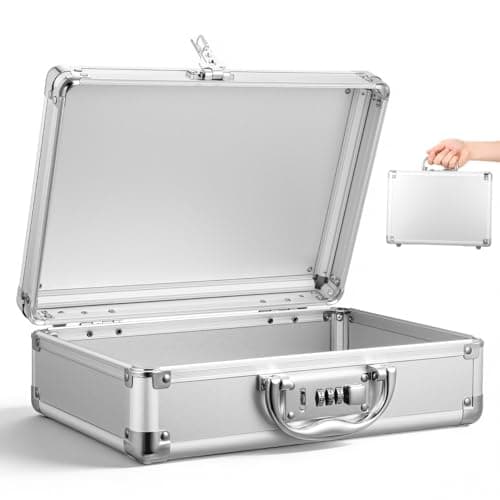 Image of PRETYZOOM 290*205*100mm Heavy Duty Aluminium Alloy Flight Case with Password Lock, 11-Inch Portable Hard Shell Case for Medicine, Secure Transport Protection for Instruments Wear Resistant Tool Box