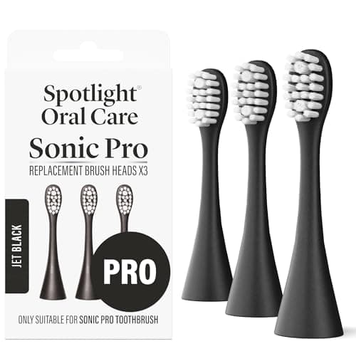 Image of Spotlight Oral Care Sonic Pro Toothbrush Replacement Heads - 3 Pack | Made by Dentists | Clinically Designed for Deep Cleaning & Healthy Gums | Antimicrobial Bristles | Fits Sonic Pro Toothbrush Only