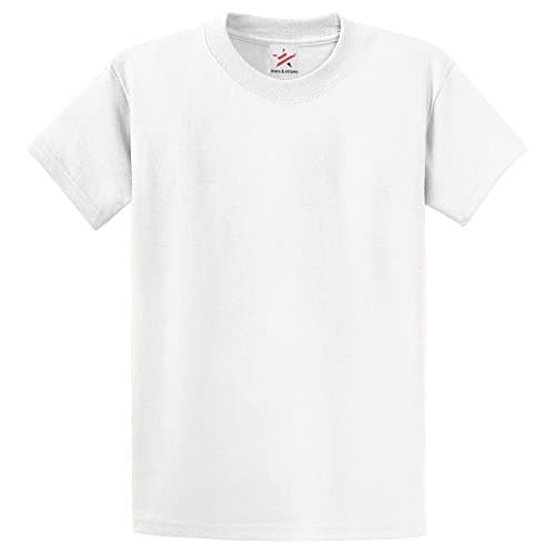 Image of Stars and Stripes Plain White T Shirt Unisex Tshirts White XX-Large 100% Rich Soft Cotton T Shirt