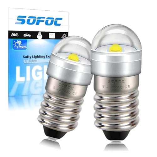 Image of SOFOC E10 LED Torch Bulb 6-30V AC/DC 6000K White Decorative Light DIY Indicator Lamp Outdoor/Bicycle Headlamp Penlight for Maintenance 2Pcs