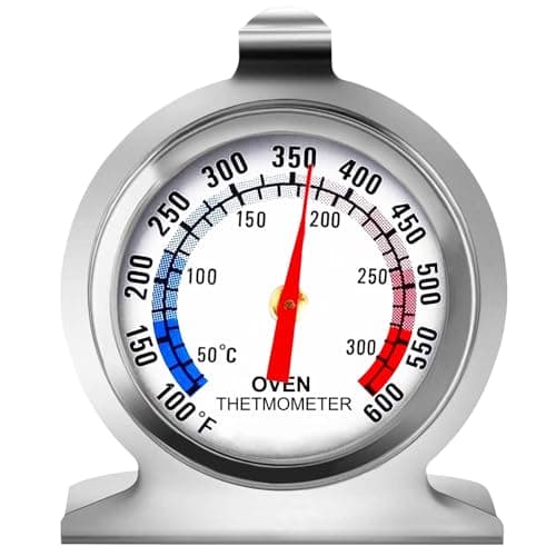 Image of Oven Thermometer 50-300°C/100-600°F, Oven Grill Fry Chef Smoker Analog Thermometer Instant Read Stainless Steel Kitchen Cooking Thermometer (1Pack)