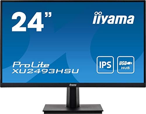 Image of iiyama XU2493HSU-B1 24' IPS LCD with Slim Bezel, 4ms, Full HD 1920x1080, 250 cd/m² Brightness, 1x HDMI,1 x DisplayPort,1 x VGA, 2 x USB, 2 x 2W Speakers, Black