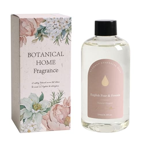 Image of Ecodrop English Pear & Freesia Reed Diffuser Refill - 250ml | Long-Lasting Refill Oil for Home Fragrance | Natural Essential Oil Blend | Floral, Fresh & Invigorating Room Scent | Reeds Not Included